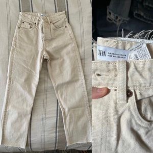 Zara high rise cropped jeans